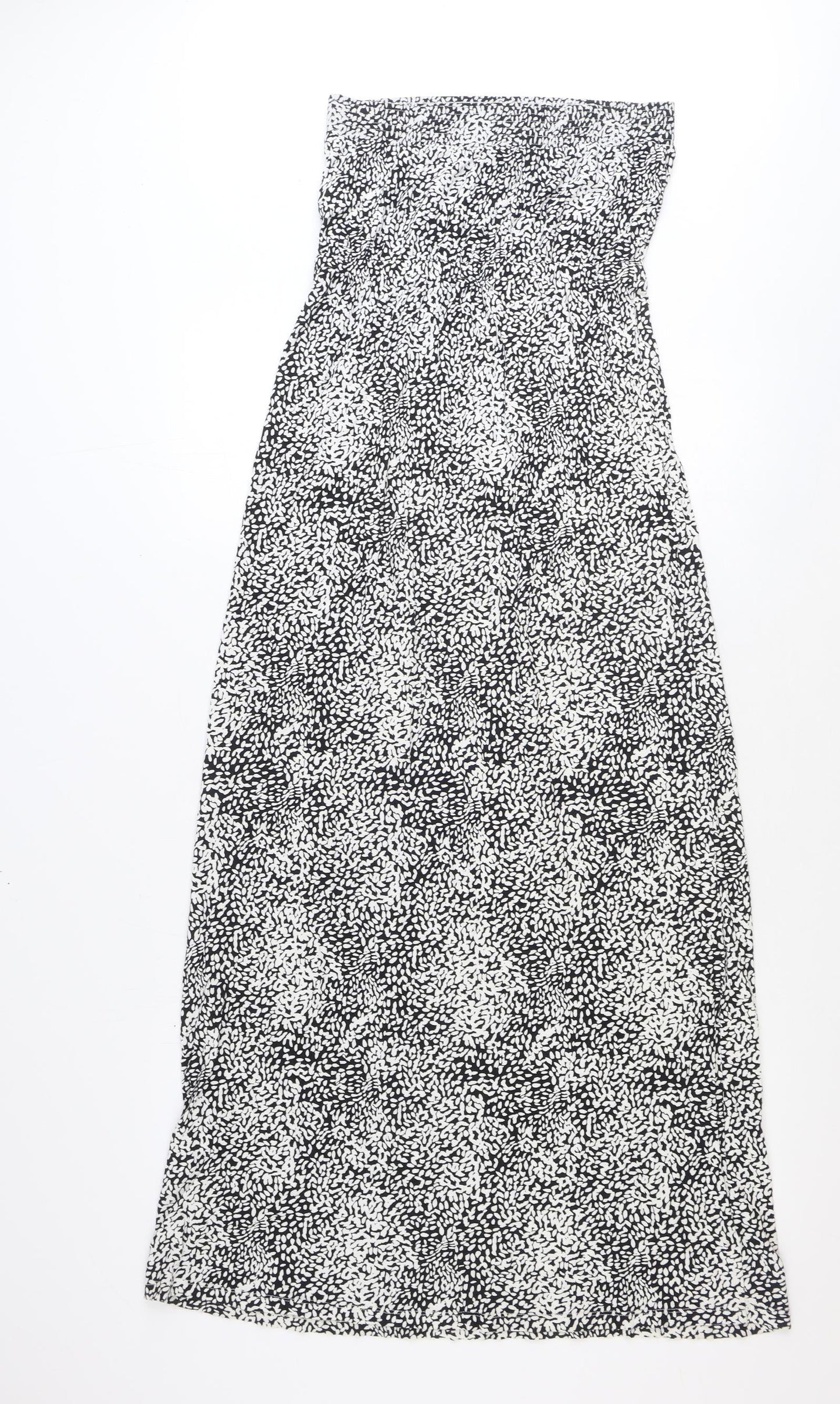 NEXT Womens White Geometric Polyester Maxi Size 8 Off the Shoulder Pullover