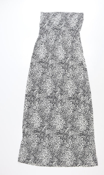 NEXT Womens White Geometric Polyester Maxi Size 8 Off the Shoulder Pullover