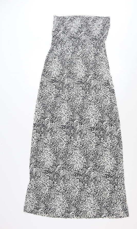 NEXT Womens White Geometric Polyester Maxi Size 8 Off the Shoulder Pullover