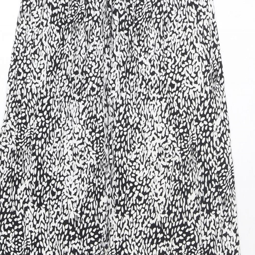 NEXT Womens White Geometric Polyester Maxi Size 8 Off the Shoulder Pullover