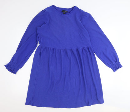 New Look Womens Blue Polyester Fit & Flare Size 10 Round Neck Pullover