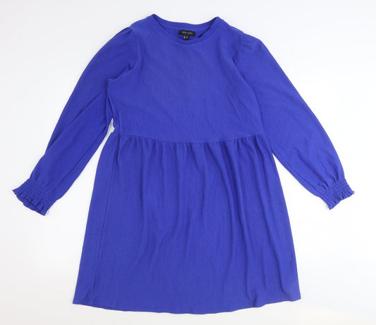 New Look Womens Blue Polyester Fit & Flare Size 10 Round Neck Pullover