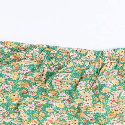 George Womens Green Geometric Viscose Cropped Tank Size 12 Off the Shoulder