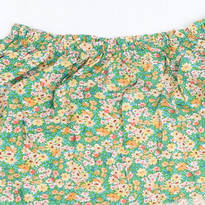 George Womens Green Geometric Viscose Cropped Tank Size 12 Off the Shoulder