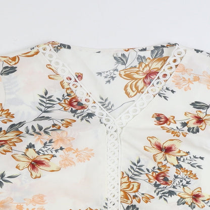 Womens UK Size L Preworn Multicoloured Basic Blouse