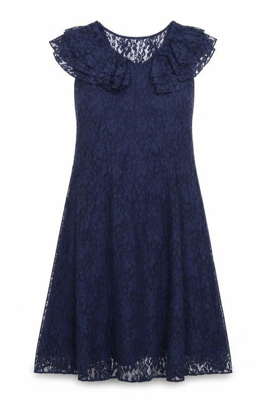 Glamorosa Womens Blue Floral Polyamide Trapeze & Swing Size 14 V-Neck Pullover