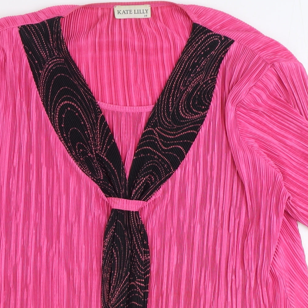 Womens UK Size 16 Kate Lilly Pink Basic Blouse
