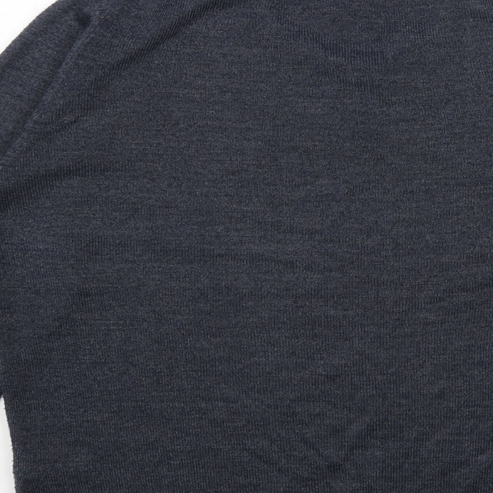 Burton Mens Blue V-Neck Striped Acrylic Pullover Jumper Size S Long Sleeve