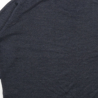 Burton Mens Blue V-Neck Striped Acrylic Pullover Jumper Size S Long Sleeve