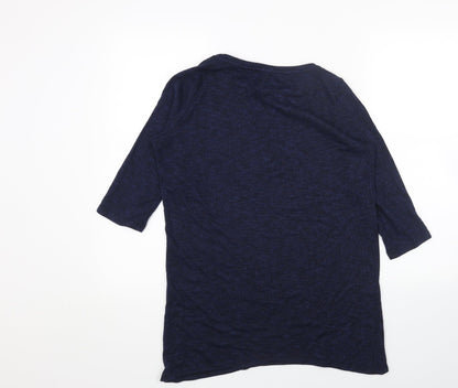 George Womens Blue Round Neck Viscose Pullover Jumper Size 14