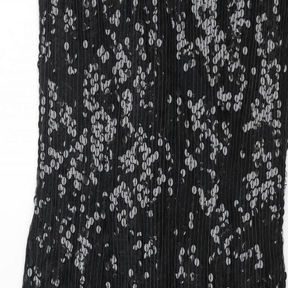ps richards Womens Black Viscose Ball Gown Size 10 Round Neck Zip