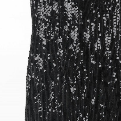 ps richards Womens Black Viscose Ball Gown Size 10 Round Neck Zip