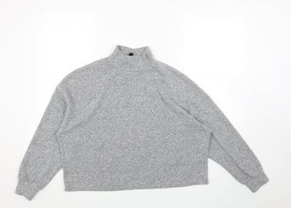 Primark Womens Grey High Neck Polyester Pullover Jumper Size S