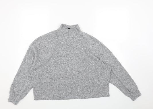 Primark Womens Grey High Neck Polyester Pullover Jumper Size S