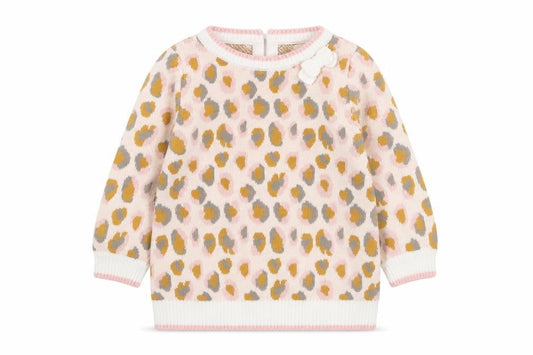 Cynthia Rowley Girls Pink Animal Print Acrylic Pullover Jumper Size 3-6 Months Pullover