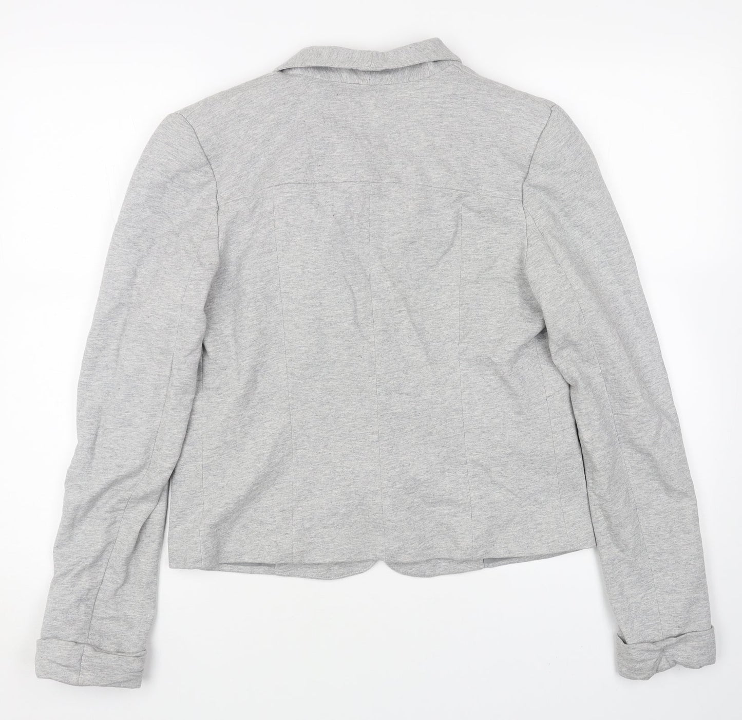 Zara Womens Grey Cotton Jacket Blazer Size L