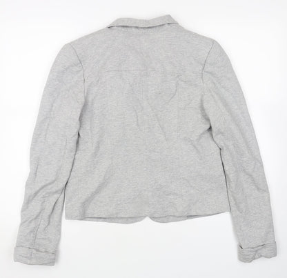 Zara Womens Grey Cotton Jacket Blazer Size L
