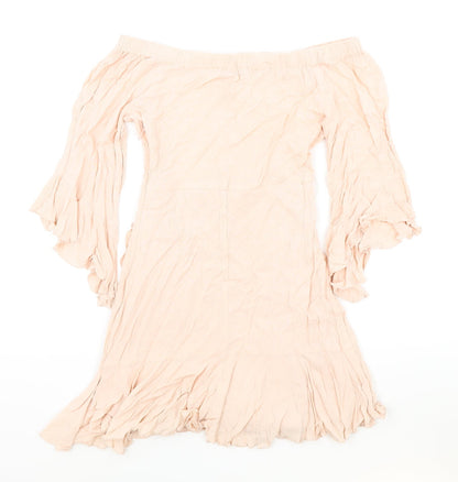 Pull&Bear Womens Pink Polyester Playsuit One-Piece Size S Zip