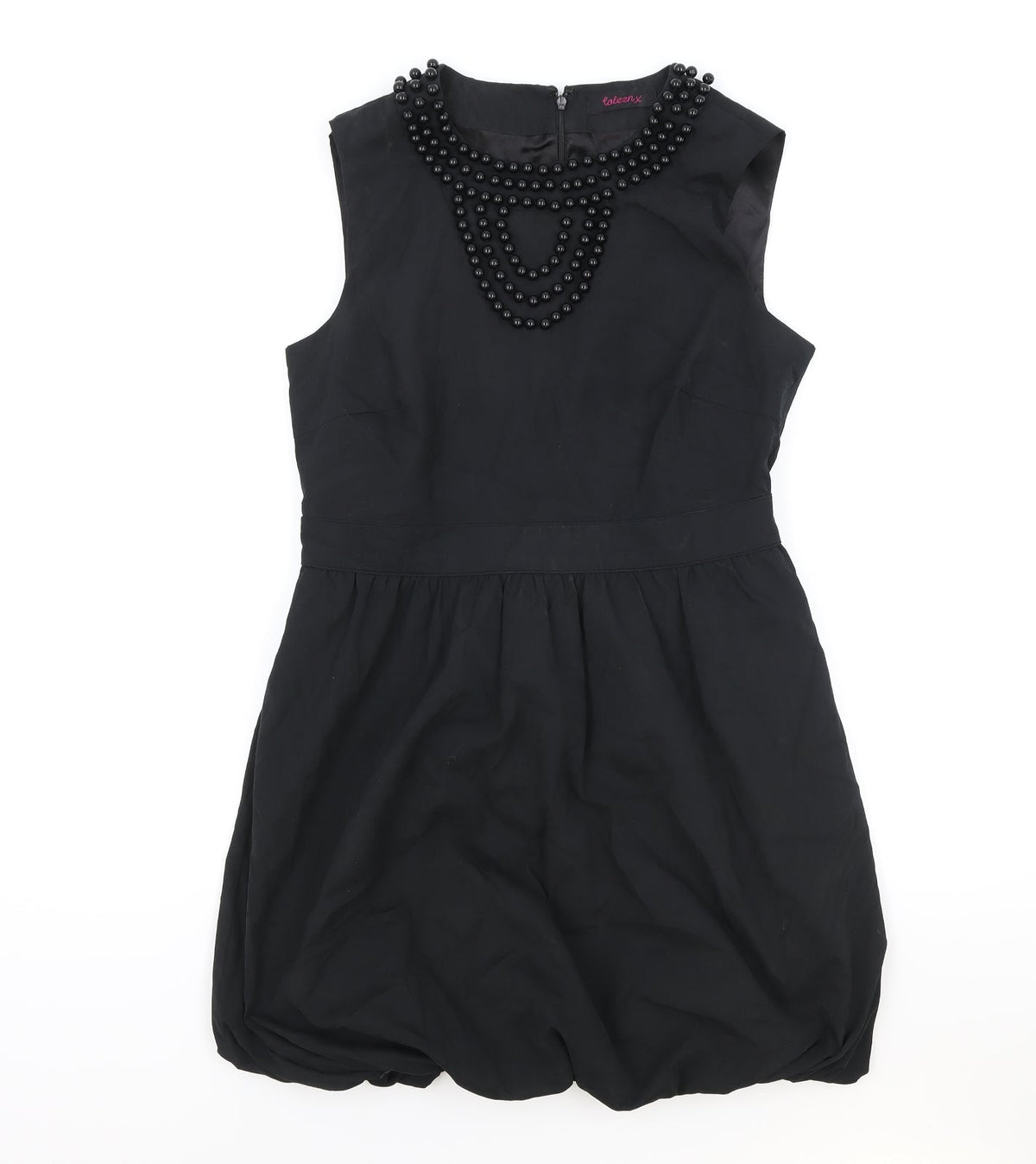 Collen X Womens Black Polyester A-Line Size 12 Round Neck Zip