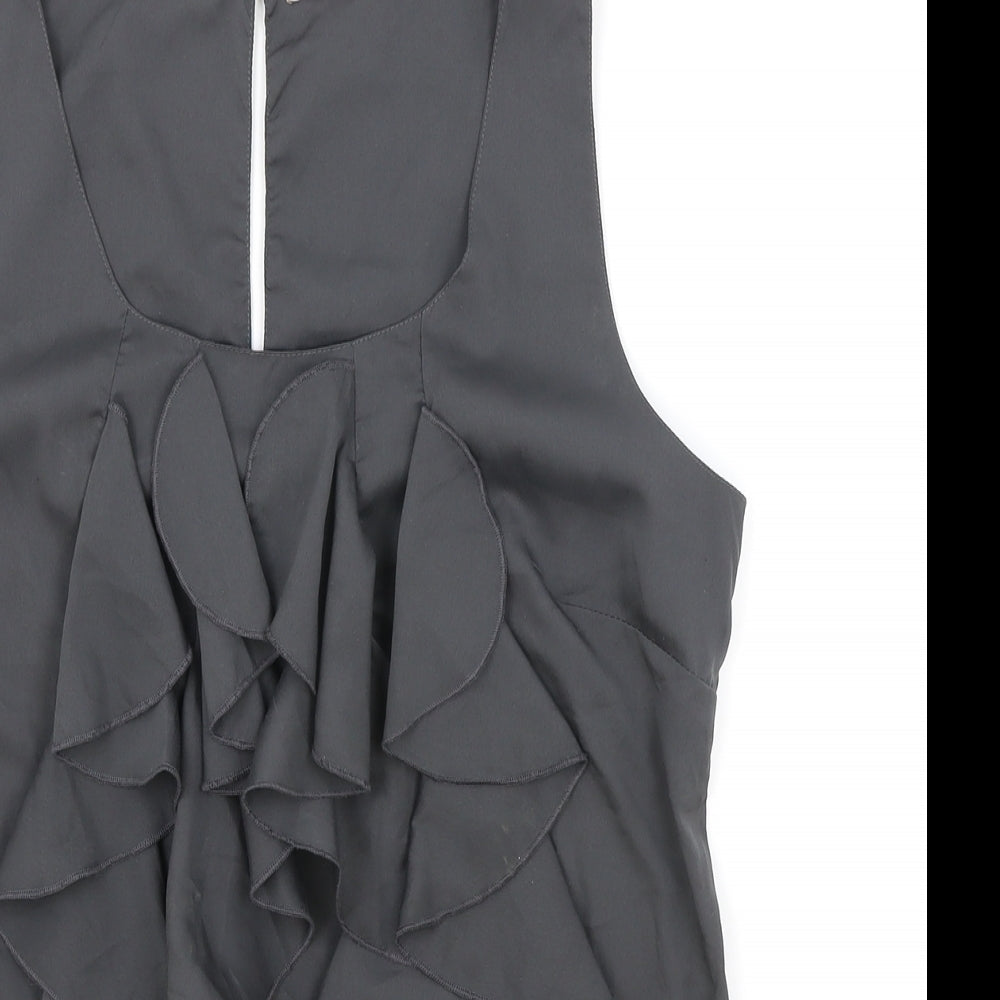 Womens UK Size M Saint Tropez Clothing Grey Basic Tank