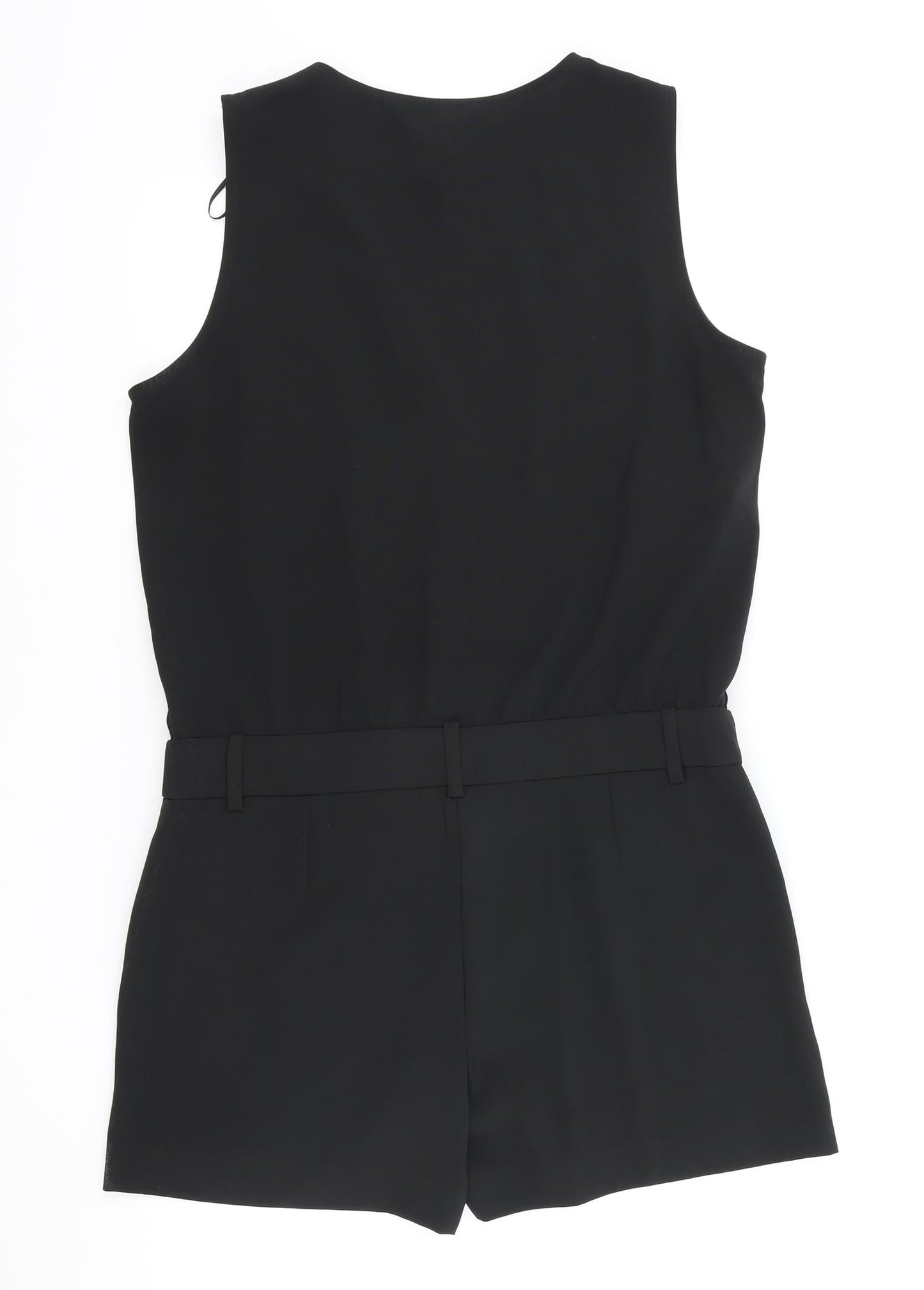 Mango Womens Black Polyester Playsuit One-Piece Size M Button
