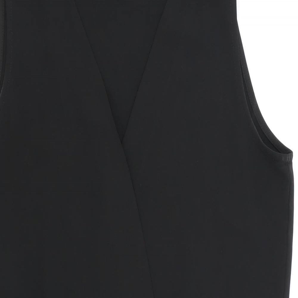 Mango Womens Black Polyester Playsuit One-Piece Size M Button