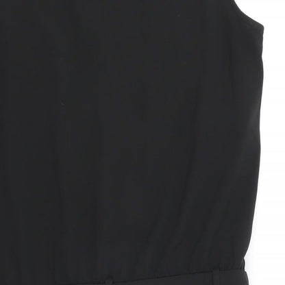 Mango Womens Black Polyester Playsuit One-Piece Size M Button