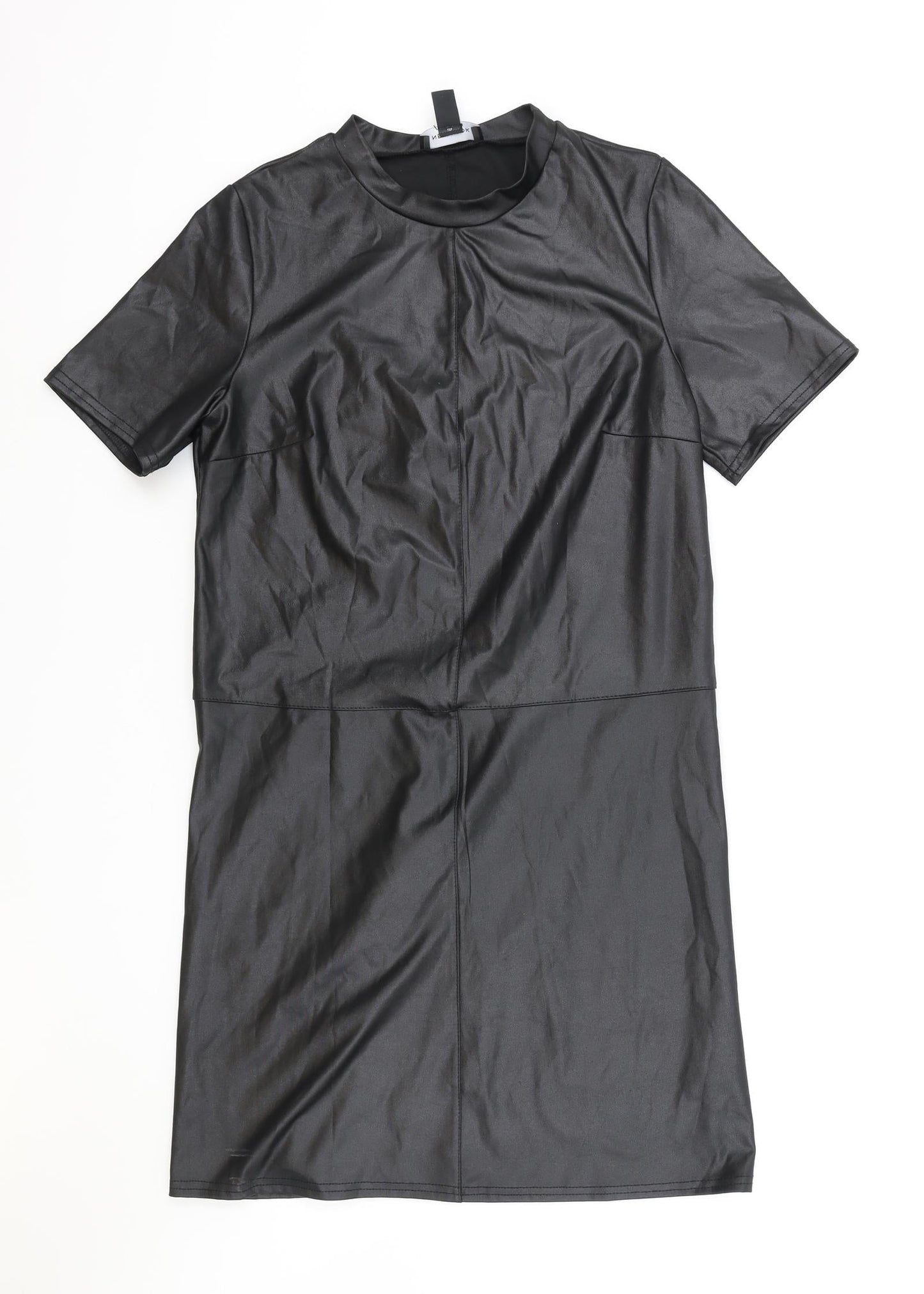 New Look Womens Black Viscose A-Line Size 8 Round Neck Pullover