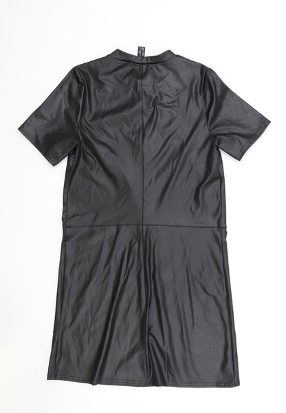 New Look Womens Black Viscose A-Line Size 8 Round Neck Pullover
