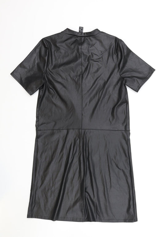 New Look Womens Black Viscose A-Line Size 8 Round Neck Pullover