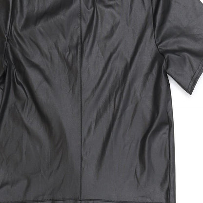 New Look Womens Black Viscose A-Line Size 8 Round Neck Pullover