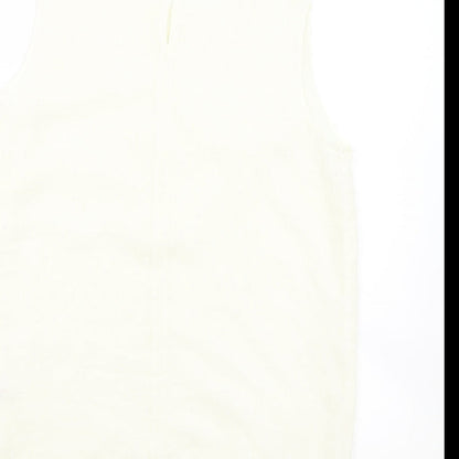 TU Womens Ivory Polyester Basic Blouse Size 12 Round Neck