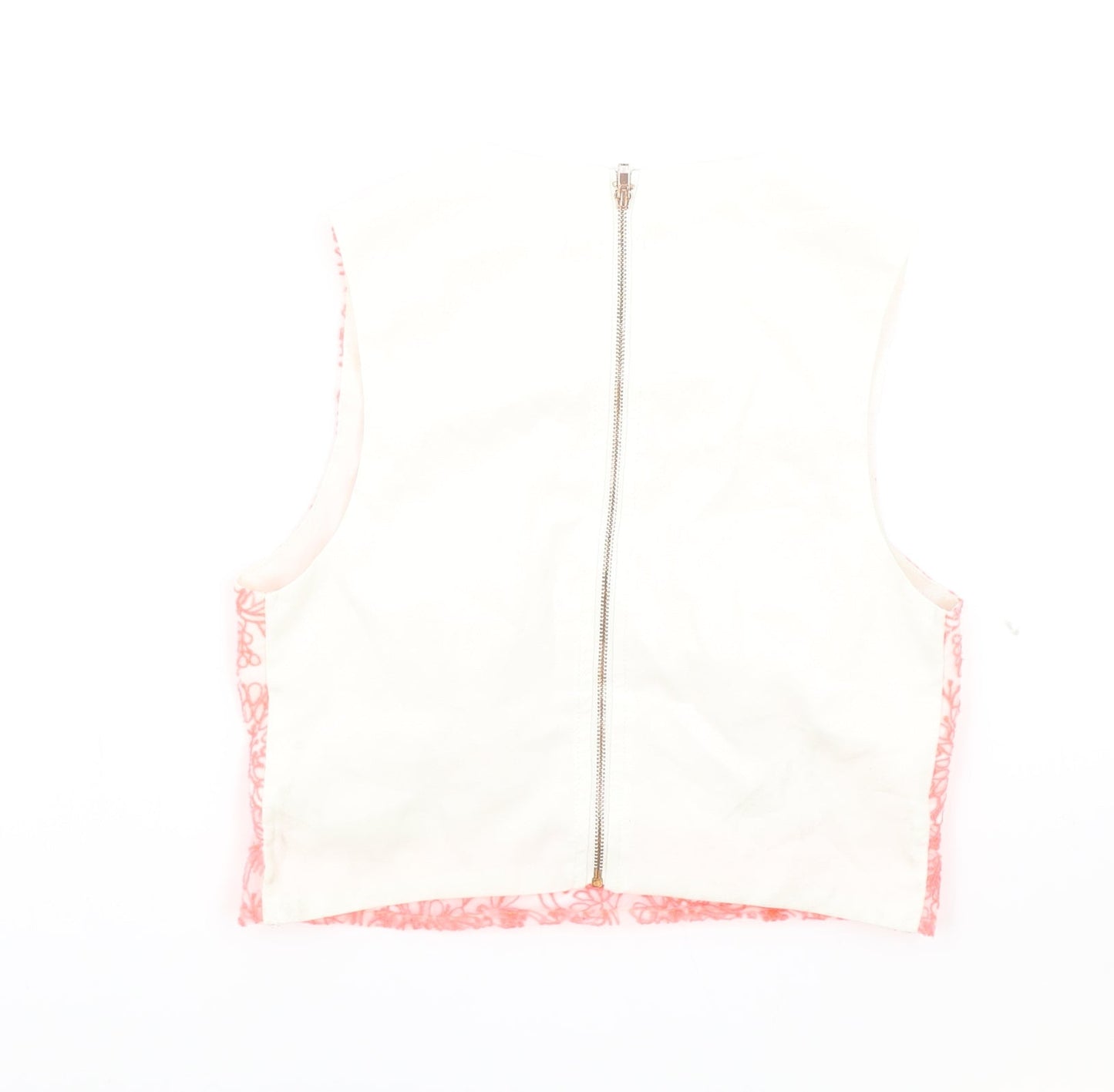 Paint It Red Womens Pink Geometric Polyester Cropped Tank Size XS Round Neck