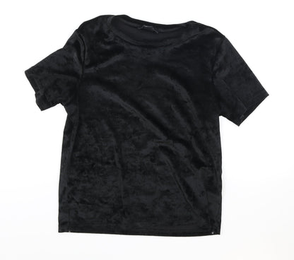 Atmosphere Womens Black Polyester Basic T-Shirt Size 8 Round Neck