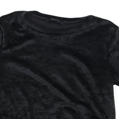 Atmosphere Womens Black Polyester Basic T-Shirt Size 8 Round Neck