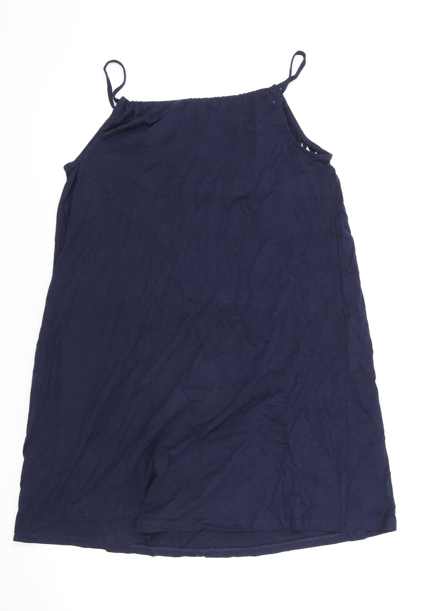 AKH Womens Blue Floral Polyester Slip Dress One Size Square Neck Pullover