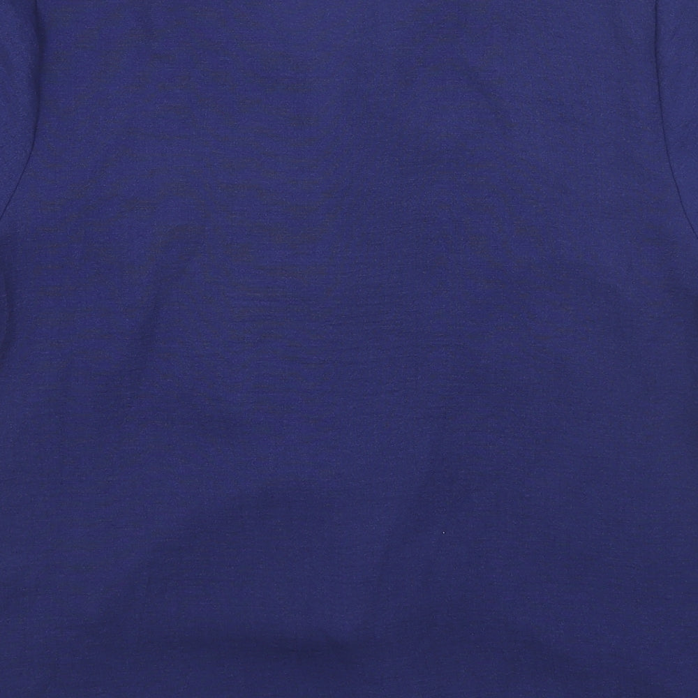 TU Womens Blue Polyester Basic Blouse Size 12 V-Neck