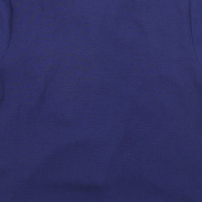 TU Womens Blue Polyester Basic Blouse Size 12 V-Neck