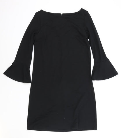 Gap Womens Black Polyester A-Line Size XS Boat Neck Zip