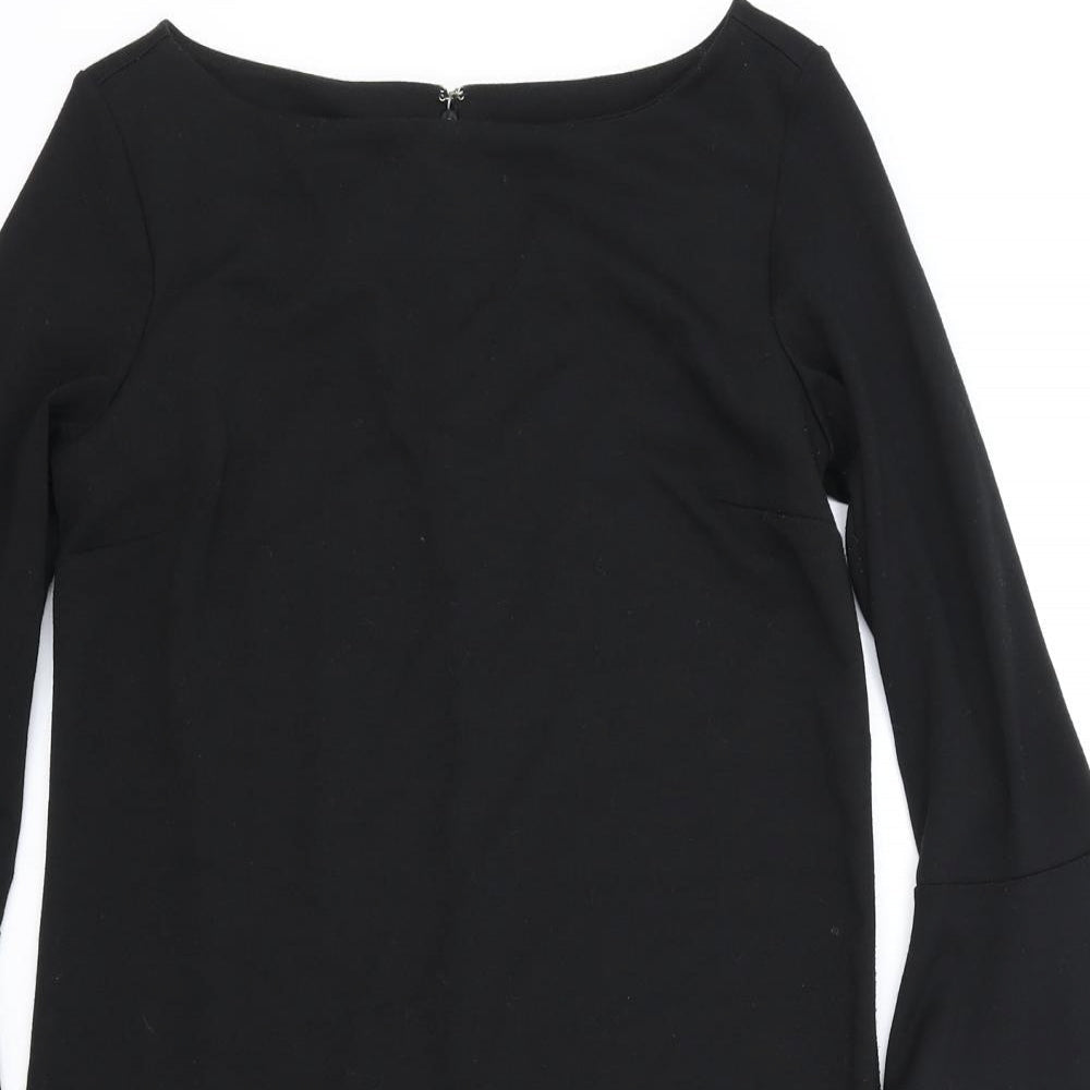 Gap Womens Black Polyester A-Line Size XS Boat Neck Zip