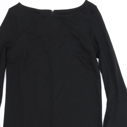 Gap Womens Black Polyester A-Line Size XS Boat Neck Zip