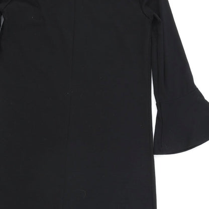 Gap Womens Black Polyester A-Line Size XS Boat Neck Zip