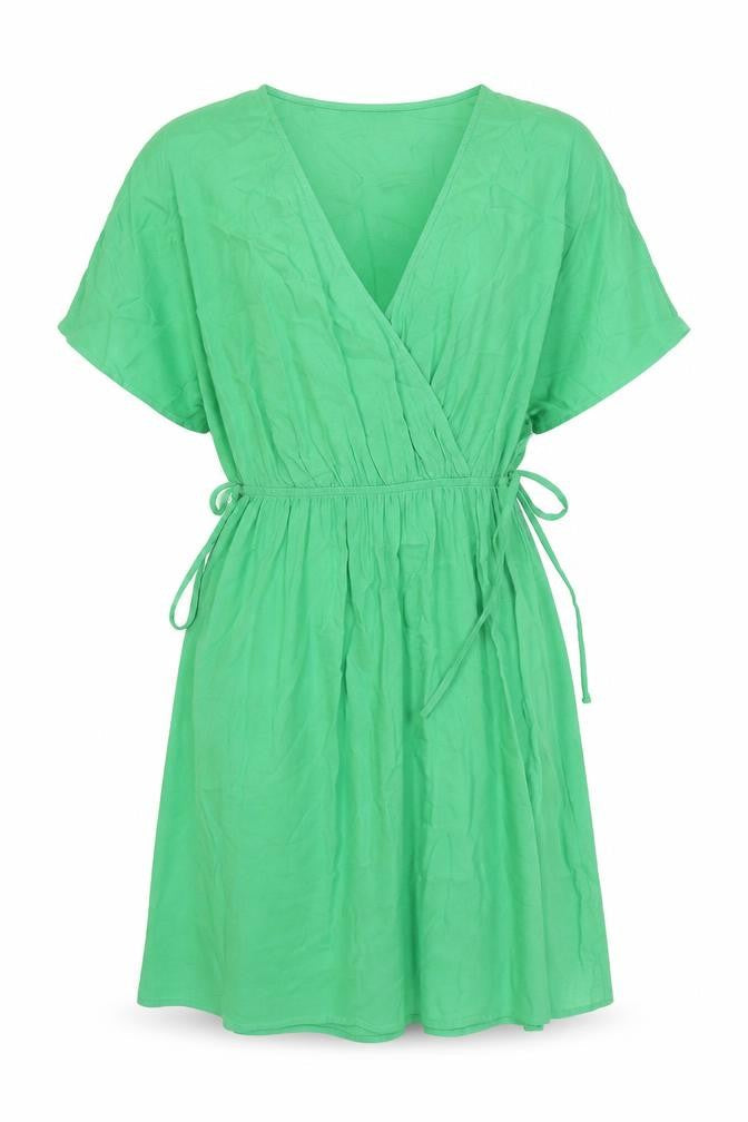 Marks and Spencer Womens Green Viscose Fit & Flare Size 6 V-Neck Pullover