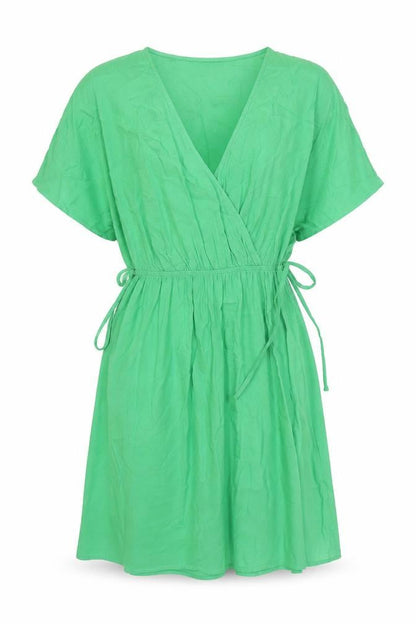 Marks and Spencer Womens Green Viscose Fit & Flare Size 6 V-Neck Pullover