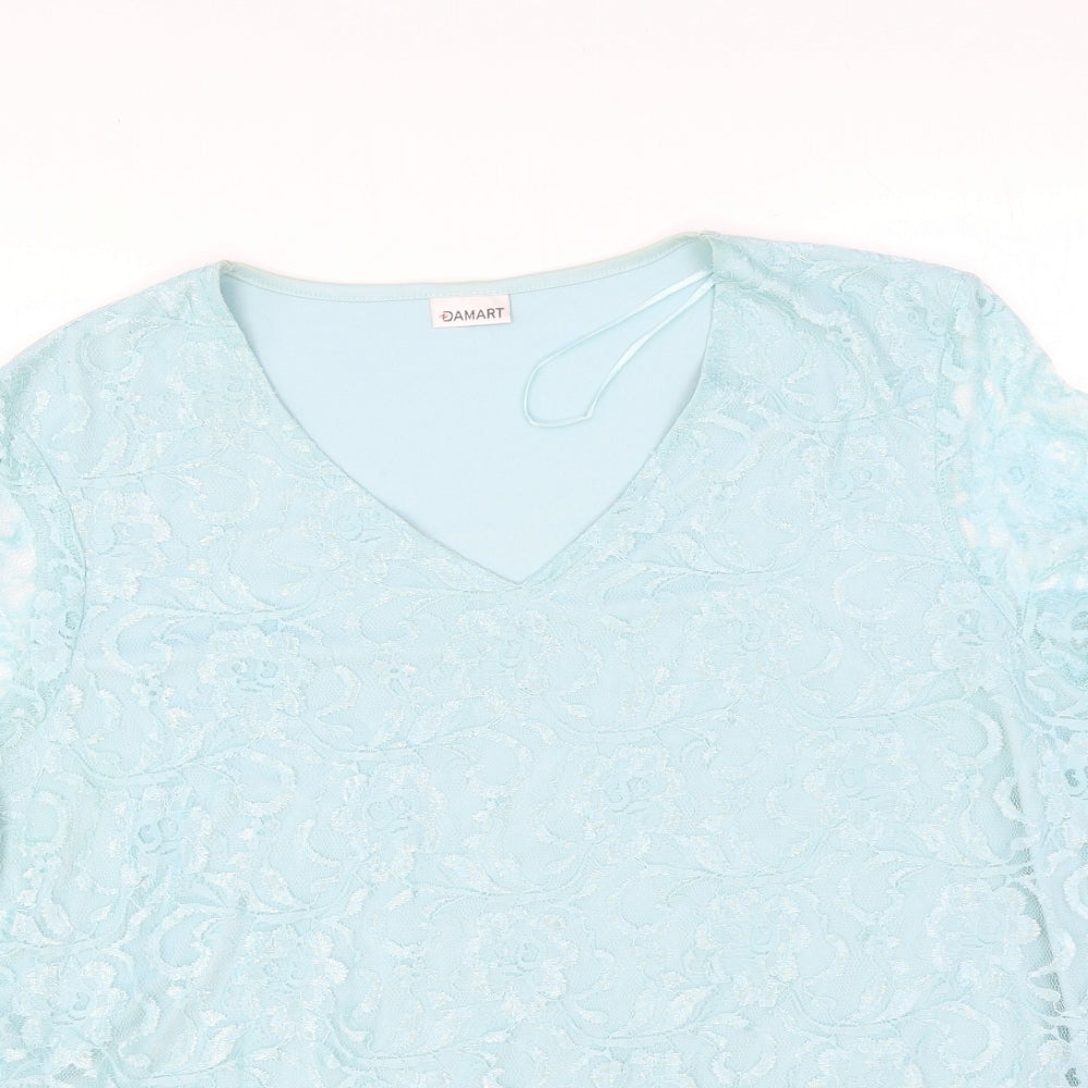 Womens UK Size M Damart Blue Basic T-Shirt