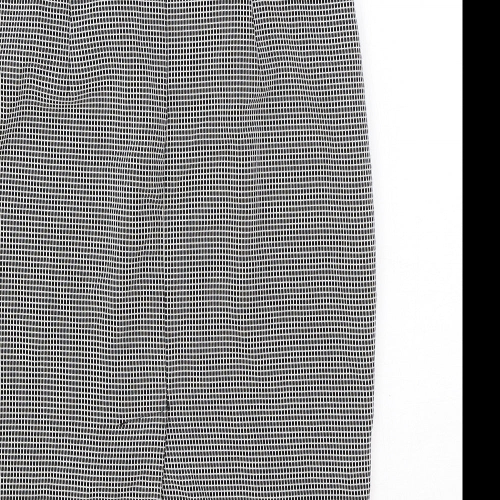 Marks and Spencer Womens Black Geometric Polyester Straight & Pencil Skirt Size 8 Zip