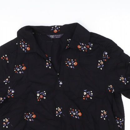 Womens UK Size 8 Marks and Spencer Black Basic Blouse