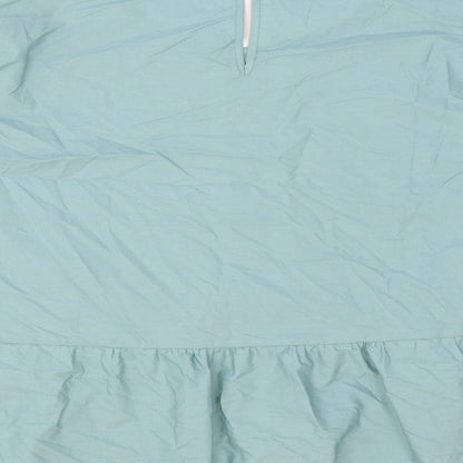Marks and Spencer Womens Green 100% Cotton Basic Blouse Size 16 Round Neck