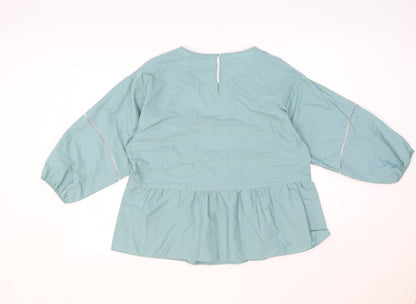 Womens UK Size 12 Marks and Spencer Green Basic Blouse