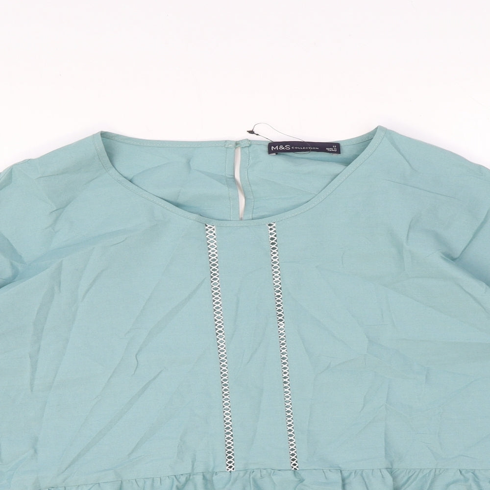 Womens UK Size 12 Marks and Spencer Green Basic Blouse